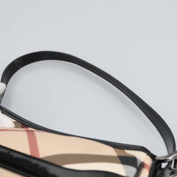 BURBERRY Nova Check Shoulder Bag PVC Beige Silver Auth 96954 - Picture 8 of 16